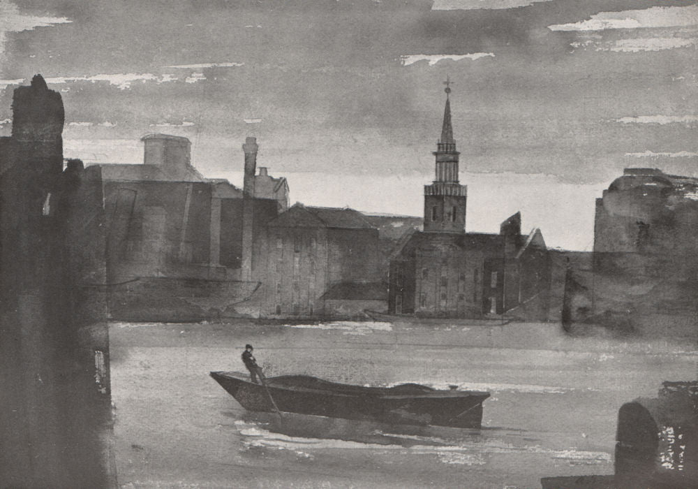 ROTHERHITHE. Evening at Rotherhithe, by Adrian Bury. London 1947 old print